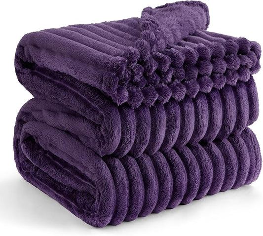 Bedsure GentleSoft Purple Fleece Blanket for Couch - Cozy Soft Blankets for Women, Cute Small Throws for Girls, 90x90 Inches
