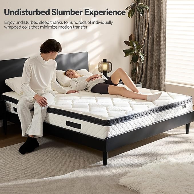 Full Size Mattress in a Box, 12 Inch Hybrid Mattress with Individual Pocket Spring & Memory Foam, Soft, Motion Isolation, Medium Firm Comfort for Pressure Relief, CertiPUR-US Certified
