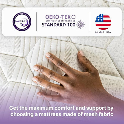 NapQueen King Mattress, 10 Inch Victoria Hybrid Cooling Gel Infused Pocket Spring and Memory Foam Mattress, King Size Mattress Bed in a Box, CertiPUR-US Certified, Fiberglass-Free Mattress