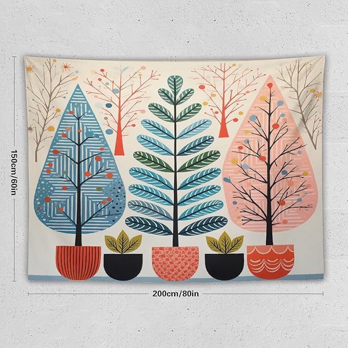 MaSiledy Wall Tapestries Shabby Chic Trees Tapestry Rustic Autumn Wall Hanging Wall Tapestry Aesthetic Wall Decor for Bedroom Living Room Dorm 60"x80" Xmas Wall Hanging Polyester Tapestries