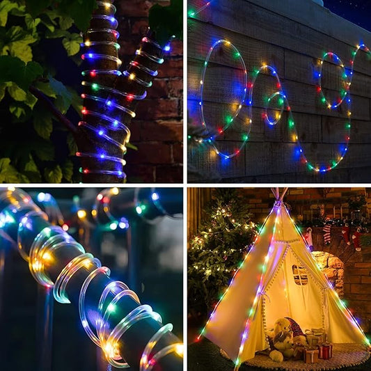 Color Changing Rope Lights String Lights for Bedroom, Battery Powered Light Strip 40ft 8 Modes Hanging Fairy Lights with Remote for Camping Halloween Christmas, 2 Pack