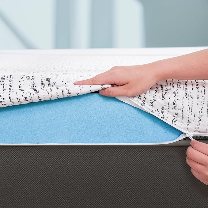 Subrtex Memory Foam Mattress Topper Twin, 4 Inch Mattress Topper for Pressure Relieving, Breathable Single Bed Topper Mattress Pads with Removable Washable Cover