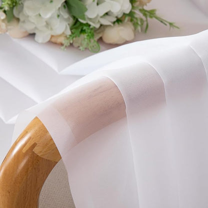 OVZME White Sheer Curtains 84 inches Long 2 Panels Set, Sheer White Curtains for Living Room/Bedroom, Rod Pocket Light Filtering Sheer Drapes, Airy Lightweight Window Treatments, Each 42W x 84L