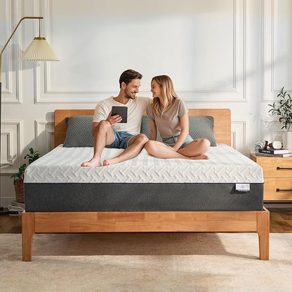 10 Inch Green Tea Memory Foam Mattress, Queen Memory Foam Mattress in a Box, Gel Infused Foam for Pressure Relief and Cool Sleep, CertiPUR-US Certified, Medium Firm