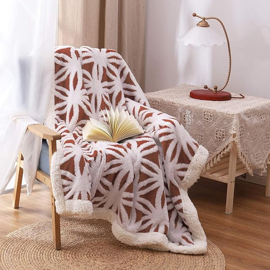LOMAO Sherpa Fleece Blanket Fuzzy Soft Throw Blanket Dual Sided Blanket for Couch Sofa Bed (Brown, 60''x80'')