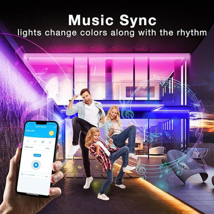 Outdoor LED Strip Lights Waterproof, 200ft IP67 Waterproof LED Light Strips with Remote, App Control, Music Sync RGB Exterior LED Rope Lights for Eaves, Roof, Balcony, Deck, Pool, Outdoor Decorations