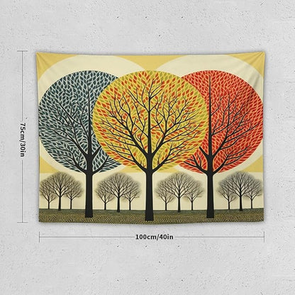 MaSiledy Wall Tapestries Shabby Chic Trees Tapestry Fall Autumn Tree Tapestries for Bedroom Aesthetic Wall Art for Living Room Dorm 30"x40" Bedroom Xmas Tapestry for Bedroom Christmas Backdrop