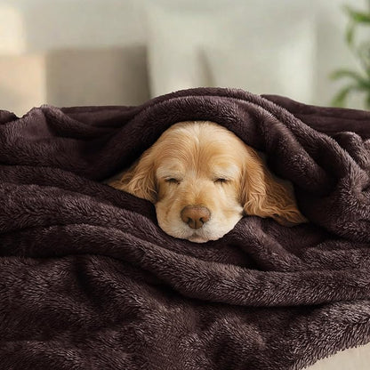 Exclusivo Mezcla Plush Fuzzy Fleece Bed Blanket Queen Size, Super Soft, Fluffy and Warm Blankets，Suitable for All Seasons (Coffee, 90x90 Inches)
