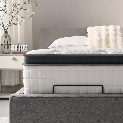 King Mattress 14 Inch, Hybrid King Size Mattress in a Box, Medium Feel, 3 Layer Premium Foam with Pocket Springs for Motion Isolation and Pressure Relieving, 80"x76"x14", 100-Night Trial