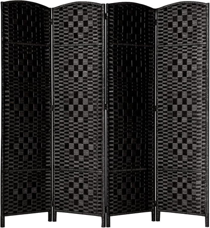 Rose Home Fashion 6 ft Tall Room Divider, Room Dividers and Folding Privacy Screens, 15.7in Privacy Screen 4 Panel Partition Temporary Wall Separation for Private, Black