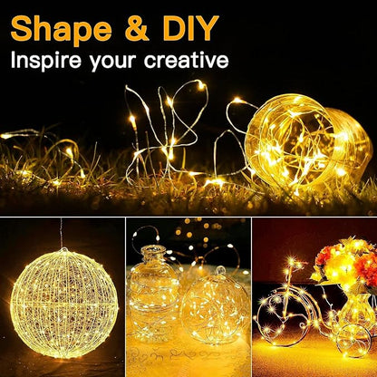 20 Pack Fairy Lights Battery Operated 7ft 20 LED Mini String Lights Twinkle Lights Silver Wire Firefly Starry Lights for Mason Jars Wedding Party Christmas Centerpiece Decor, Warm White & Cool Whtie
