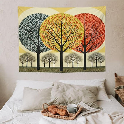 MaSiledy Wall Tapestries Shabby Chic Trees Tapestry Fall Autumn Tree Tapestries for Bedroom Aesthetic Wall Art for Living Room Dorm 30"x40" Bedroom Xmas Tapestry for Bedroom Christmas Backdrop