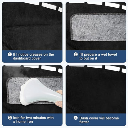 Dashboard Cover Mat Custom Fit for 2021-2024 2025 Ford Mustang Mach-E Dash Cover Nonslip Dash Mat Protector Sunshade No Glare Black