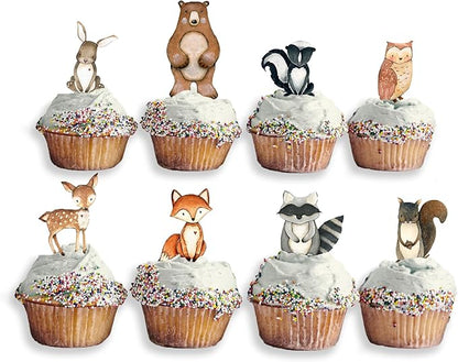 Forest Critters Painted Wooden Animal Cutout Shapes (Cupcake Topper (Set of 1))