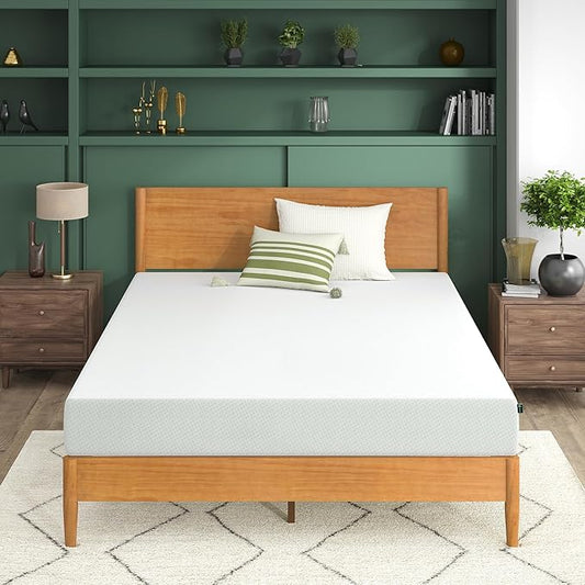 ZINUS 8 Inch Green Tea Memory Foam Mattress, King, Fiberglass Free, Patented Custom Contour Support, Sturdy Base Foam, CertiPUR-US Certified, Mattress in A Box, White