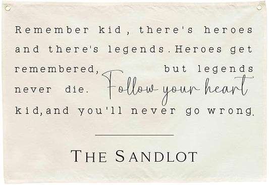 Boho Rectangular Banner Flag Wall Sign Decor Gift for Baby Boy Girl Kids,Nursery Baby Room Above Crib Bedroom Living Room Wall Decor-Remember Kid There's Heroes-Baby,Shower Birthday Christmas Gift