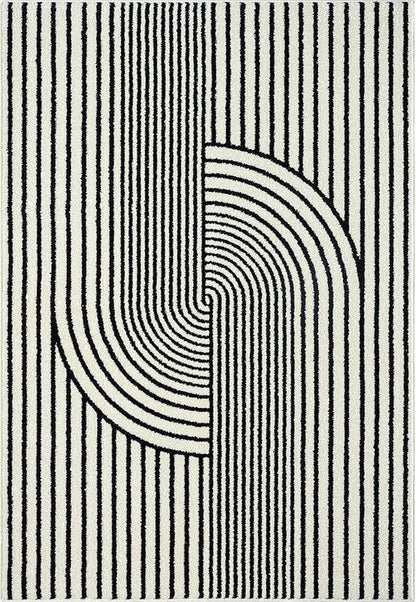 Abani Rugs Nuevo NUE150A Beige Arch Pattern Knot Area Rug (Black, 9' x 12')