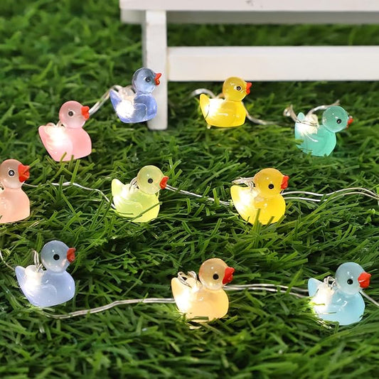Impress Life Duck String Lights with Remote Timer, 10FT 40LEDs Cute Indoor String Lights, Warm White Glow Fairy Lights Battery Operated or USB for Bedroom Party Garden Decor