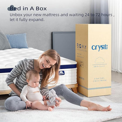 Full Mattress 10 Inch - Hybrid Mattress Bed in a Box, Medium Firm Support, Pressure & Pain Relief for All Sleepers, CertiPUR-US Certified, Fiberglass-free, Reinforced Edge Support, Motion Isolation