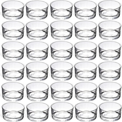 GOLDEAL 30 PCS Small Clear Glass Tealight Candle Holders,Tealight Holders Bulk Use for Weddings Parties Dinner,for 1.5" Tealight. as Well as Candle Mould…