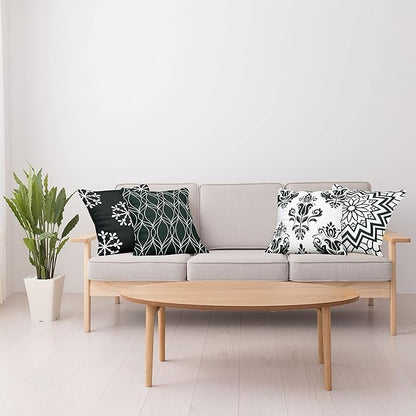 Ambesonne Retro Throw Pillow Cushion Case Pack of 4, Trellis Grid Medieval Floral Damask Mandala Flower Ornament Modern Monochrome, Modern Accent Double-Sided Digital Printing, 18", Dark Reseda Green