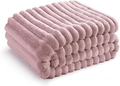 Bedsure GentleSoft Pink Fleece Blanket for Couch - Cozy Soft Blankets for Women, Cute Small Throws for Girls, 60x80 Inches