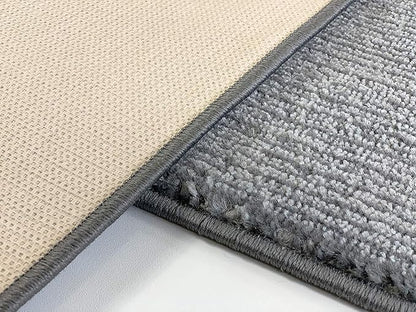 Custom Length Cut to Size Wide Width Carpet Runner Rug for Hallways, Skid Resistant Latex Rubber Backed, 31 inch Wide X Customized Length, Stripe Grey, 31 inch X 31 feet