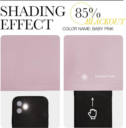 NICETOWN Room Darkening 78 inch Curtains for Doorway 2 Panels, Grommet Light Reducing Thermal Insulated Privacy Door Curtains Window Treatments for Bedroom, Baby Pink, W52 x L78