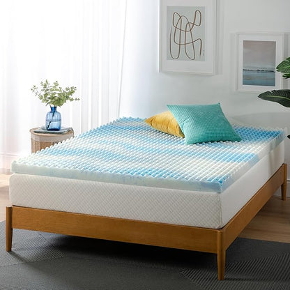 ZINUS 3 Inch Swirl Gel Cooling Memory Foam Mattress Topper, Smaller, More Convenient WonderBox Packaging, Cooling, Airflow Design, CertiPUR-US Certified, Twin
