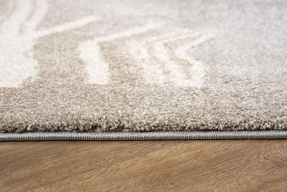 RUG BRANCH New Zealand Plush 8' x 11' (7'8" X 10'9") Modern Indoor Area Rug, Contemporary, Grey Brown - Living Room, Bedroom, Dining Room, and Kitchen