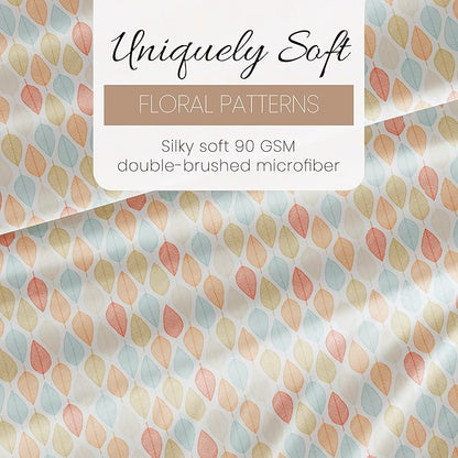 Linen Market 4 Piece King Sheet Set - Breathable, Double-Brushed Patterned Cooling Sheets – Oeko-TEX Certified Ultra Soft & Wrinkle-Free 16" Deep-Pocket King Sheets - Easy Care Fall Foliage Yellow
