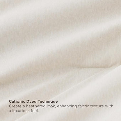 Bedsure King Size Comforter Set Beige - Bed in a Bag King Bedding 7 Pieces, Cationic Dyed Bed Set Gift for Family, Beige Soft Bedding for All Seasons Comforter with Sheets, Pillowcases & Shams