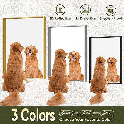 Suidia Bathroom Mirror, 60" x 40" Wall Mirror Metal Framed, Bathroom Vanity Mirror for Living Room Bedroom Bathroom Entryway, Black, Rect Corner Style