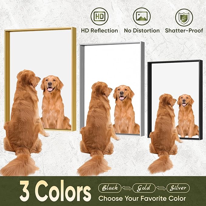 Suidia Bathroom Mirror, 36" x 36" Wall Mirror Metal Framed, Bathroom Vanity Mirror for Living Room Bedroom Bathroom Entryway, Black, Rect Corner Style