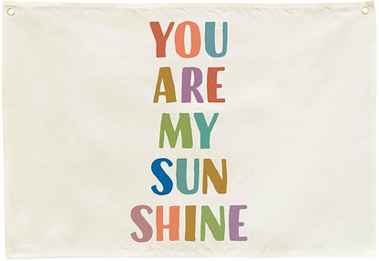 Boho Rectangular Banner Flag Wall Sign Decor Gift for Baby Girl Kids,Nursery Baby Room Above Crib Bedroom Living Room Wall Decor-You Are My Sun Shine-Baby,Shower Birthday Christmas Gift