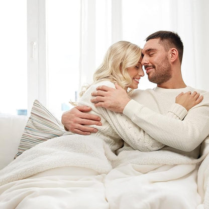 Bedsure GentleSoft Sherpa Fleece Blankets King Size for Bed - Thick and Warm Throw for Women and Men, Soft Fuzzy Plush King Blanket for Winter, Cream, 108x90 Inches