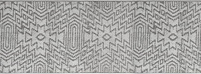 Custom Size Southwestern Style Runner Rug Mat for Wide Hallway Entryway Kitchen Laundry Room with Slip Resistant Latex Rubber Backing, Inca Grey, 31 inch X 8 feet