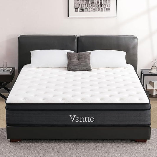 Queen Mattress, 14 Inch Memory Foam Hybrid Mattress for Pressure Relief, Motion Isolation