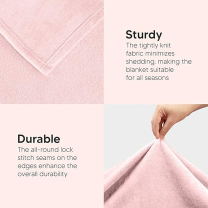 Utopia Bedding Fleece Blanket King Size Pink 300GSM Luxury Fuzzy Soft Anti-Static Microfiber Bed Blanket (90x102 Inch)