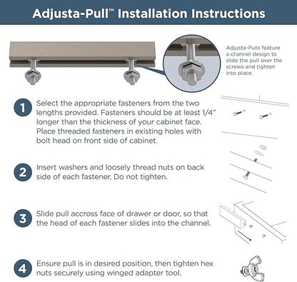 Franklin Brass Adjusta-Pull (5-Pack) Adjustable Drawer Pulls | Fits 1 to 4 Inch Hole Centers | Champagne Bronze Cabinet Handles| Modern Arch P43970K-CZ-CP