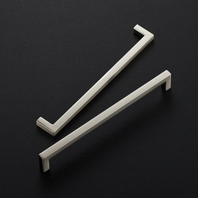 Ravinte 5 Pack Solid 7-1/2 Inch Center to Center Slim Square Bar Drawer Handles - Kitchen Cabinet Hardware Brushed Nickel Pulls - Handles for Cabinets and Drawers