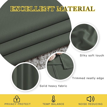 NICETOWN Living Room Window Curtain Drapes Extra Long & Wide - Living Room Panels Grommet Top Window Treatment for Hall & Guest Room (W80 x L108, Dark Mallard, 2 Pieces)