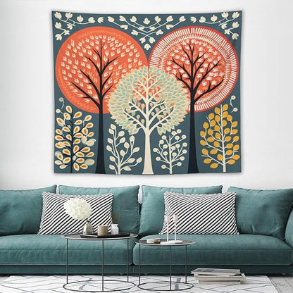 MaSiledy Tapastry's Wall Hanging Shabby Chic Trees Tapestry Nature Themed Autumn Tapestries for Bedroom Wall Art Home Decoration 50"x60" Bedroom Xmas Tapestry for Bedroom Christmas Backdrop