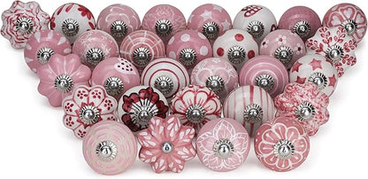 Assorted Cabinet Knobs Mandala Ceramic Door Knobs Colorful Kitchen Furniture Drawers Knobs for Cabinets Kitchen Furniture Drawers Interior Décor Wardrobe-Pack of 12