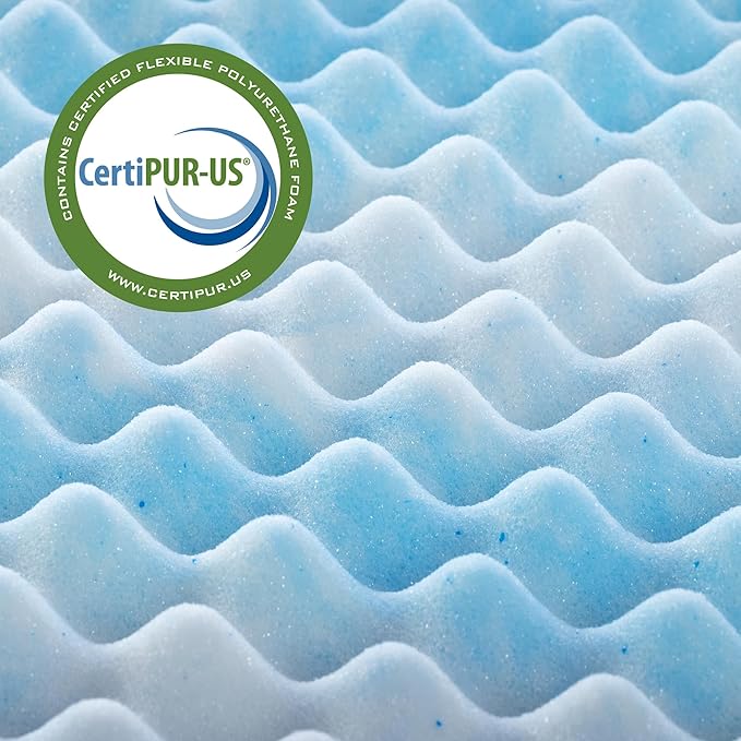 ZINUS 3 Inch Swirl Gel Cooling Memory Foam Mattress Topper, Smaller, More Convenient WonderBox Packaging, Cooling, Airflow Design, CertiPUR-US Certified, Full