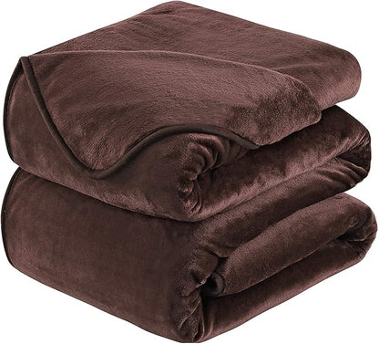 HOZY Soft Blanket Travel Size Fleece Warm Fuzzy Throw Blankets for The Bed Sofa Lightweight 350GSM Travel 50"*61"