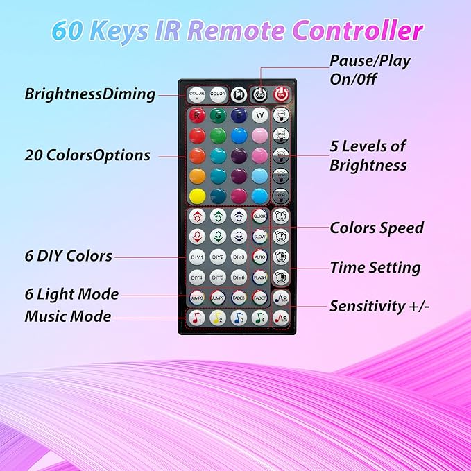 Led Lights for Bedroom 100ft Music Sync Color Changing Led Strip Lights with Remote and App Control RGB Led Light Strip for Home Party Room Decor