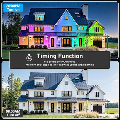 LETIANPAI 400FT Permanent Outdoor Lights,RGB Eaves Lights with App Control Remote,DIY Scene Modes IP67 Waterproof Outdoors Under Eave Lighting,Outdoor Light for Garden Decor