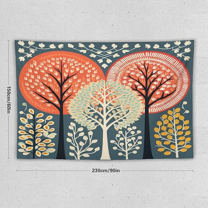 MaSiledy Shabby Chic Trees Tapestry Wall Hanging Fall Autumn Tree Bedroom Tapestries Landscape Tapestry Wall Art for Home Decor 60"x90" Bedroom Xmas Tapestry for Bedroom Christmas Backdrop