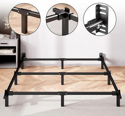 ZINUS 7 Inch Compack® Metal Bed Frame, Support Bed Frame for Box Spring and Mattress Set, Black, King